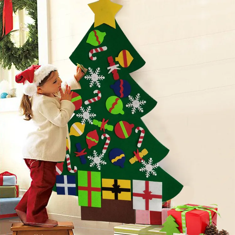 Kids Diy Felt Christmas Tree Christmas Decoration For Home 2023 New