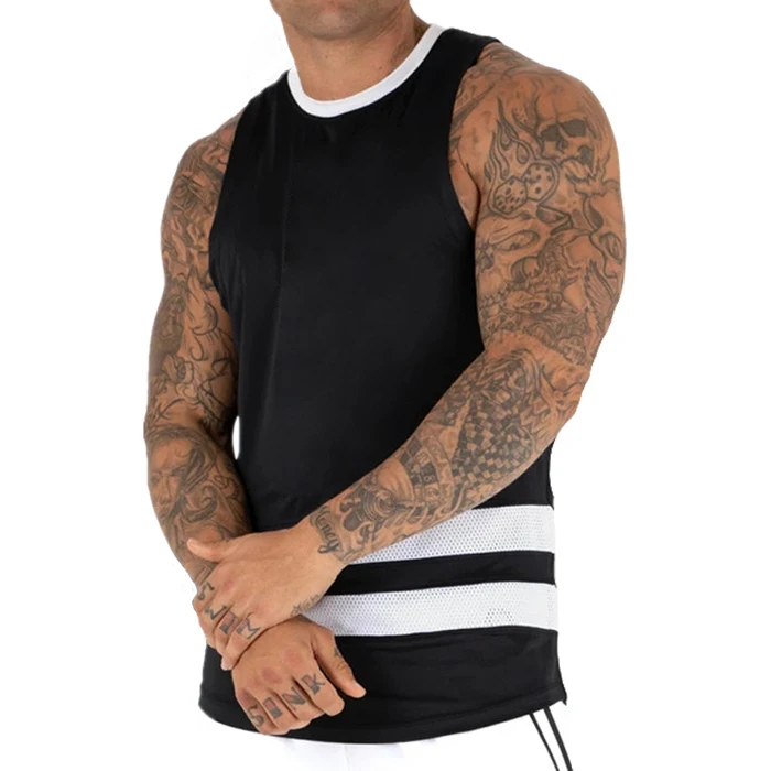Wholesale New style Two Tone Men Gym Tank Top Design Your Own Printing Running Vest With Private Label