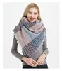 Wholesale 2020 hot sale oversize tartan acrylic scarf 140X140cm cheap winter warm women square pashmina shawl