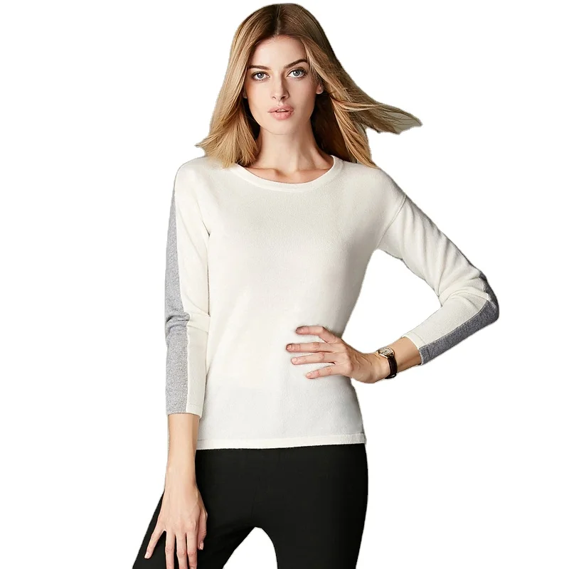 In Stock Comfortable Custom Cashmere Sweaters O-neck Sweater Women In Direct Factory Price 