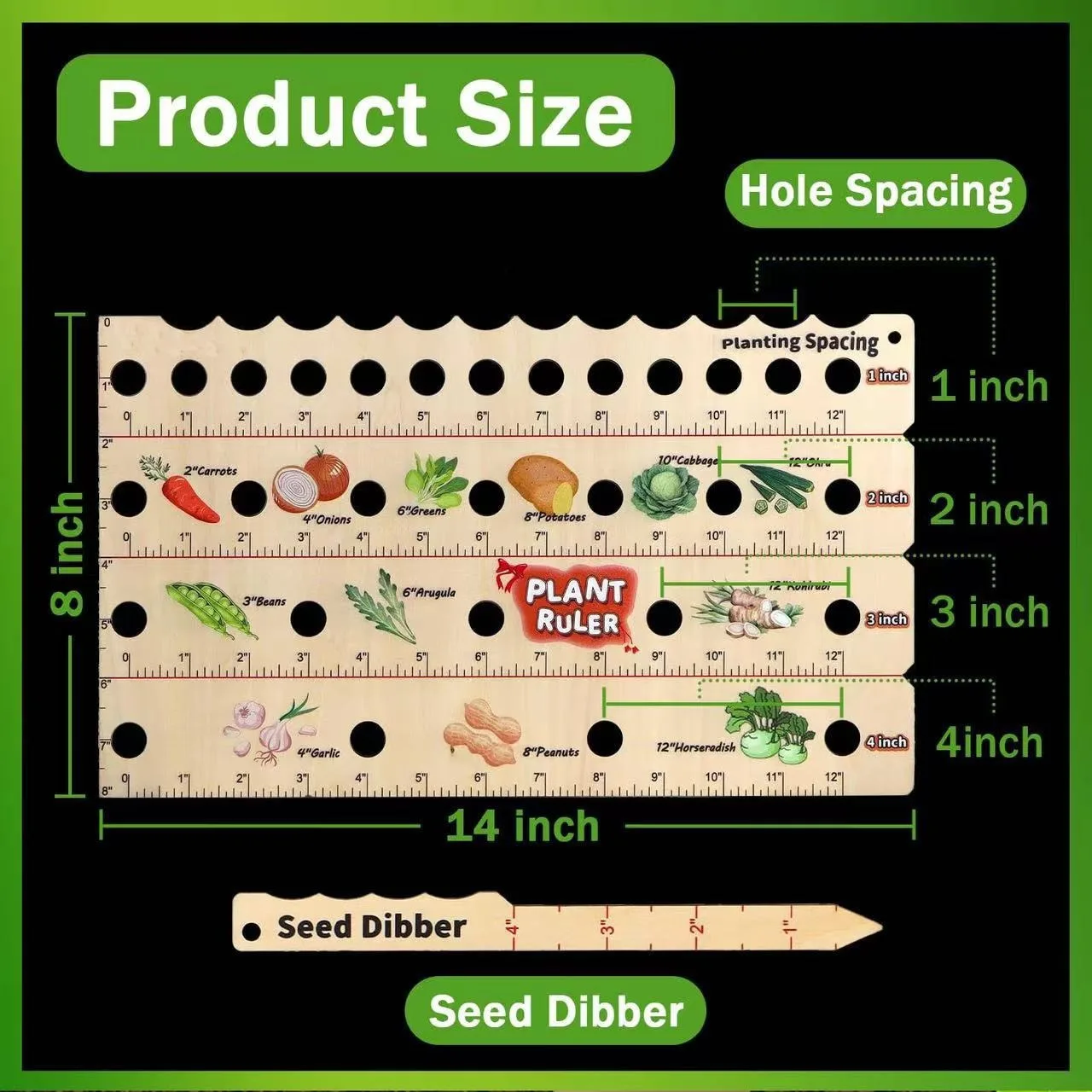 Botanical Ruler Garden Planting Ruler - Precision for Seedling Growth