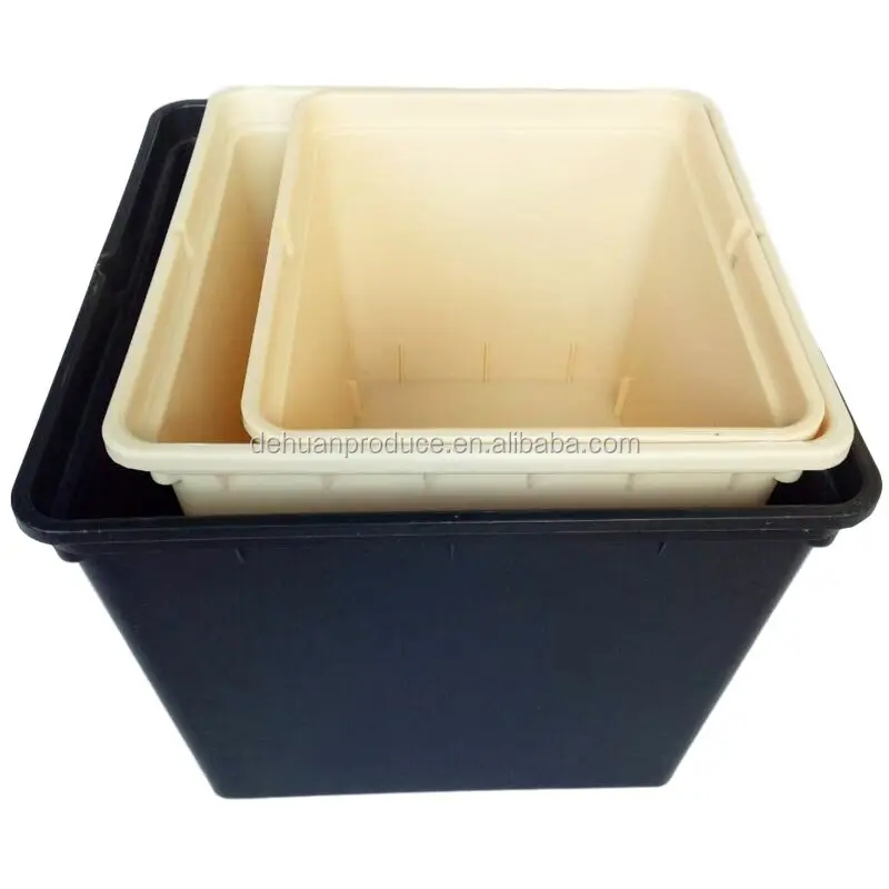 Hydroponic Rectangular Plastic Bucket 20 Gallon Dutch Grow Bucket With