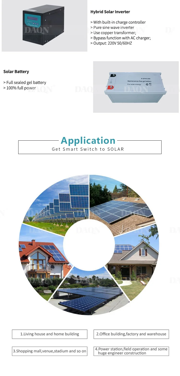 On grid AC output 220V to 240V off-grid 4KW 5KW 6KW generate solar power system