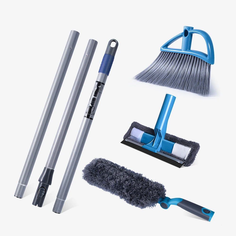 masthome 不锈钢长柄家用扫地机清洁工具塑料扫帚和 dustpan 套装