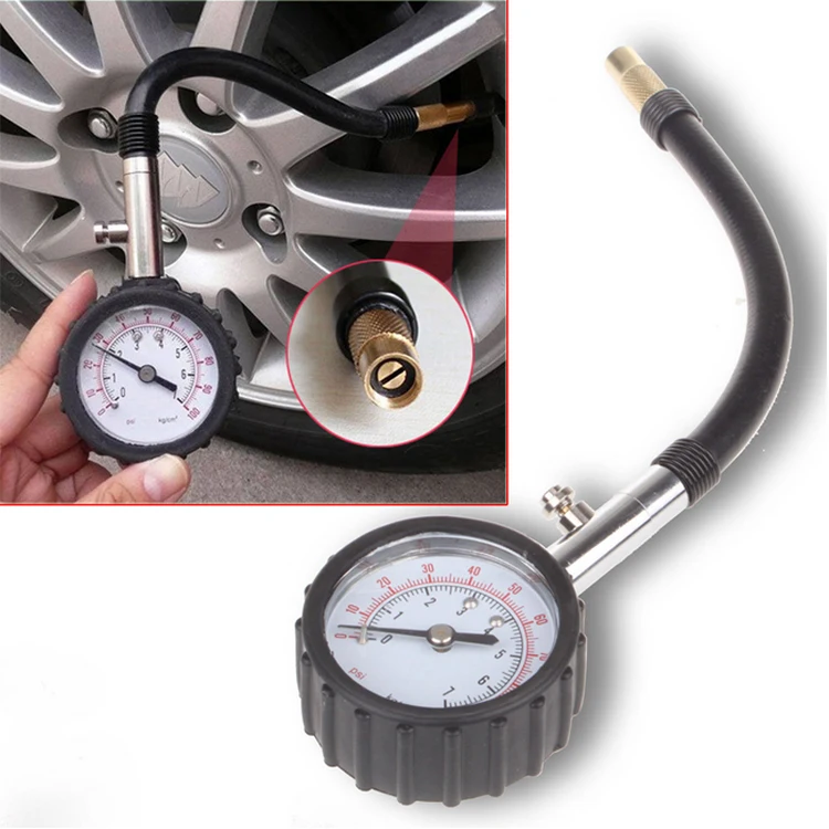 bansd Car Truck Tyre Tire Air Pressure Gauge Meter Tester Motorcycle Bike 0-100Psi Metal 