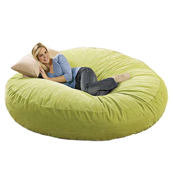 bean bag bed with blanket and pillow