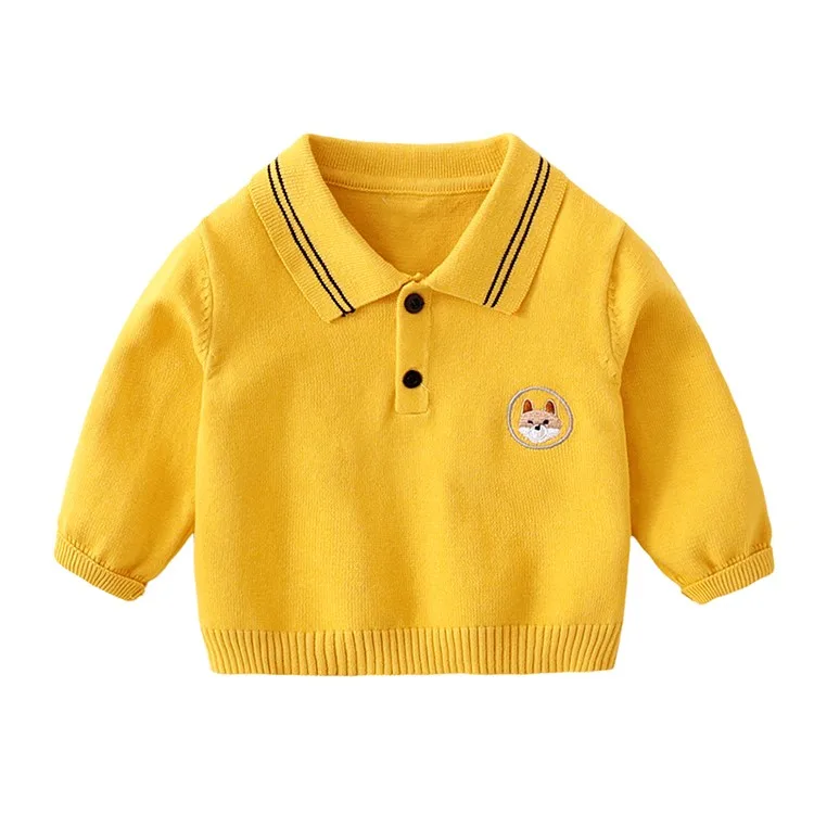 
Cartoon Embroidery kids clothing Knitted Baby Sweater kids clothes winter 