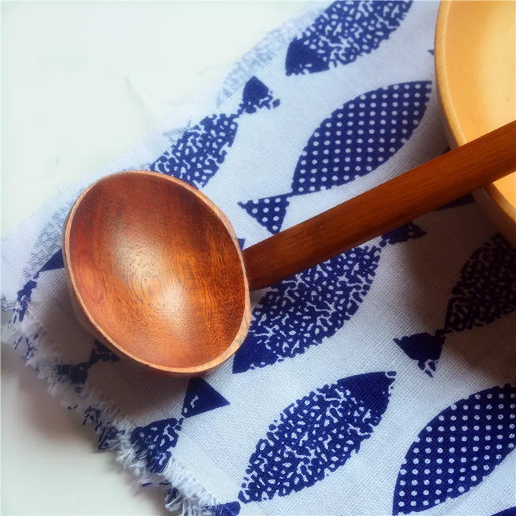 Handcrafted Ladle Ramen  Wooden Hot Pot Tableware Utensils Soup Spoon for Kitchen