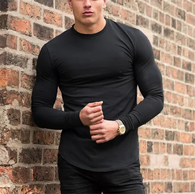 100% Cotton Black Shirt Sports Muscle 