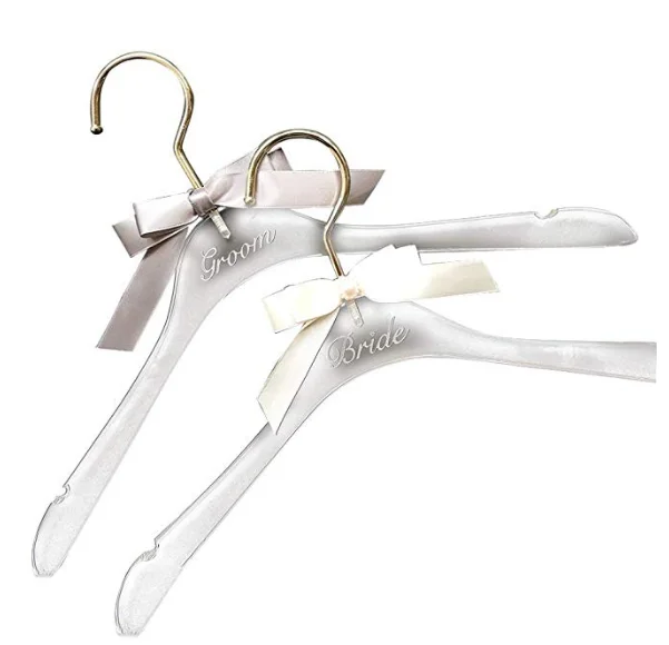 Custom Acrylic Bulk Clothes Hanger Full Dress Business Suit Hangers For Bride And Groom Buy