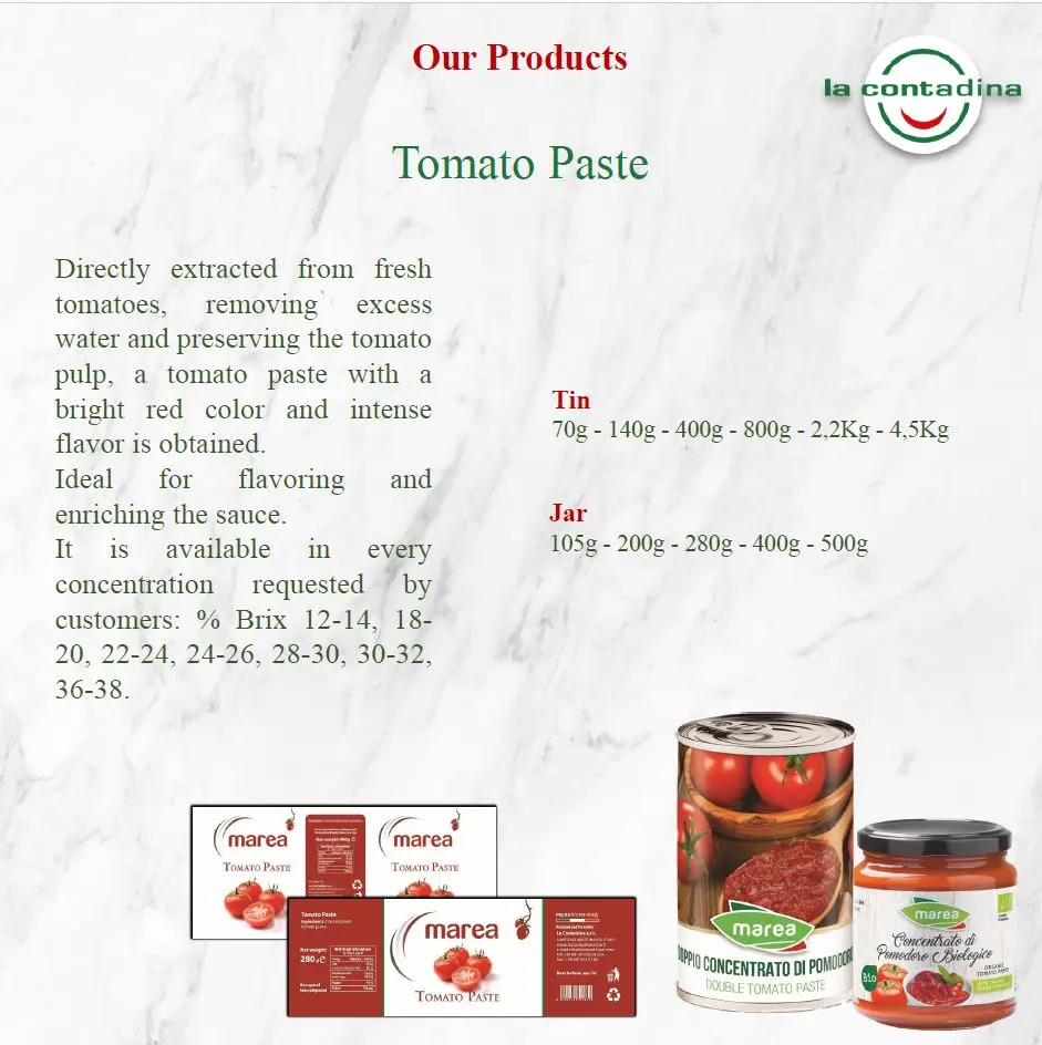 Italian Excellent Quality Canned Tomato Paste Double Concentrated Pure