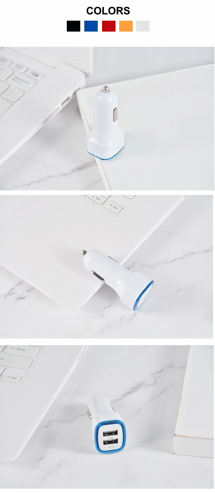 Hot Selling Factory Dual-USB Quick Charge Car Charger With Led