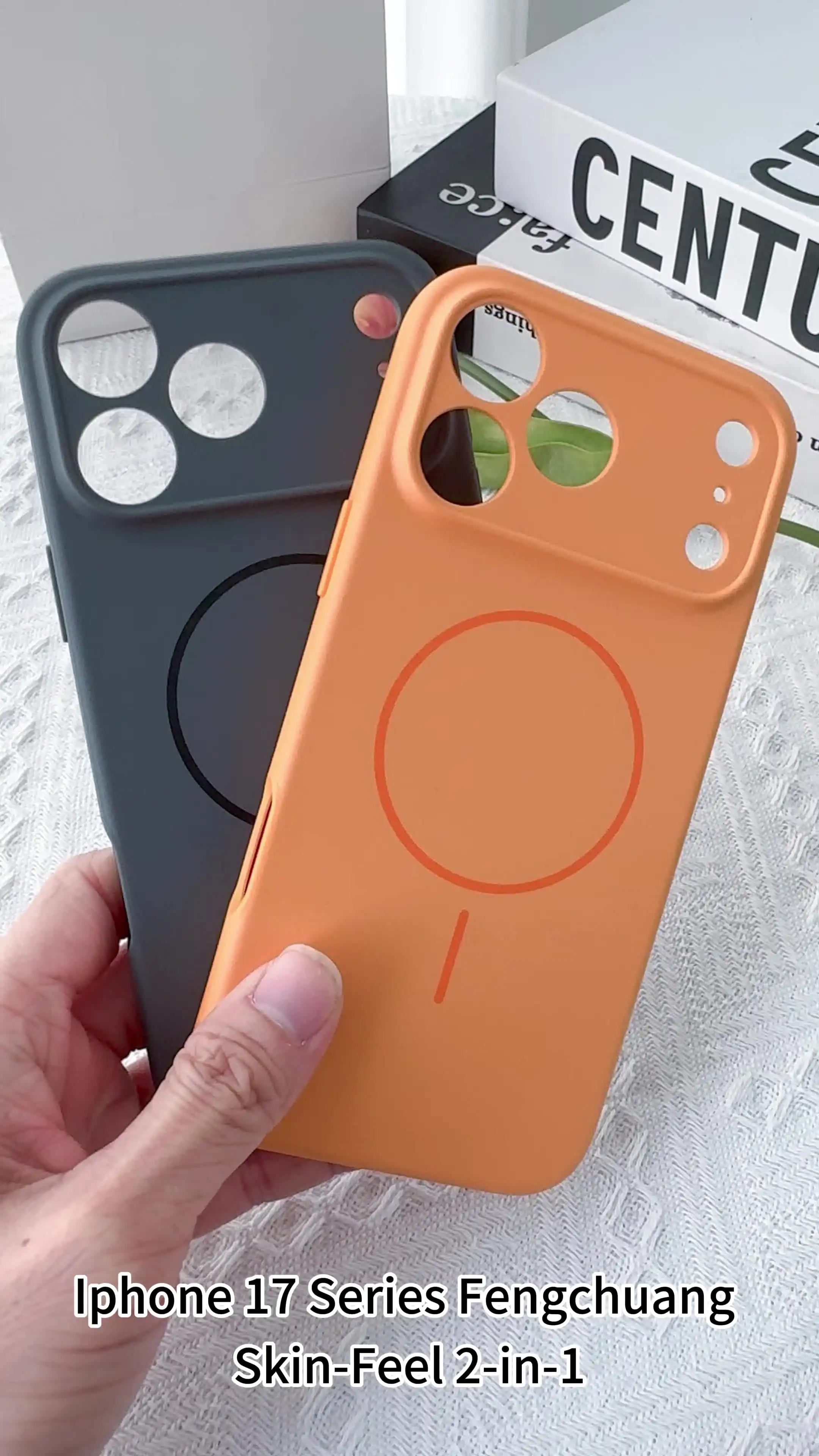 Pure Color iPhone 17 Pro Max Case Dark Gray Skin-Feel Precision Hole Lens  Protective Magnetic Mobile Phone Case Built-In AirBags