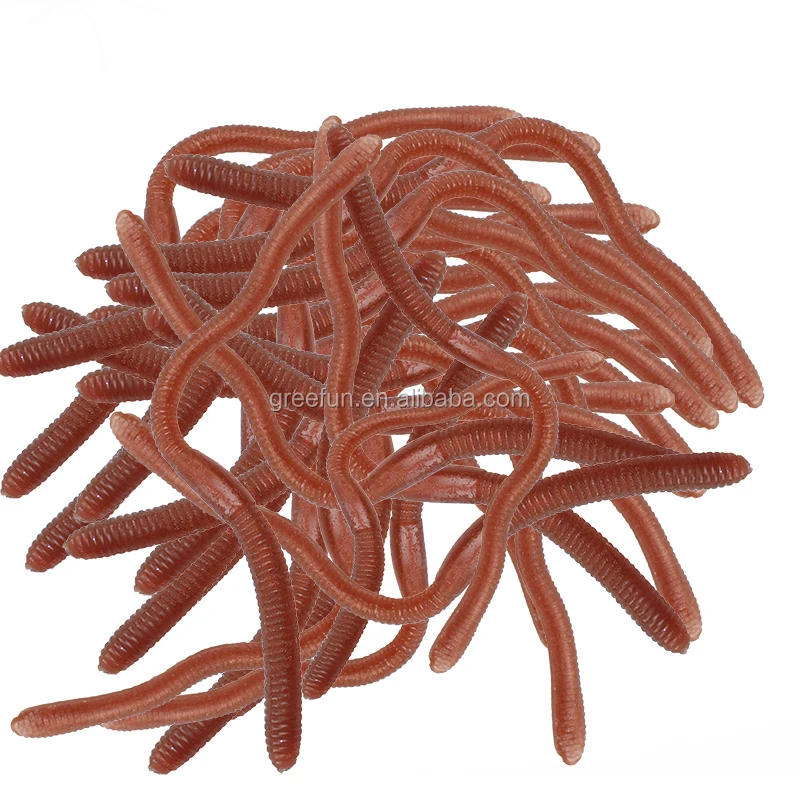 Tomaibaby 10 gusanos de lluvia falsos de plástico juguete realista cebos de pesca falsos de goma elásticos