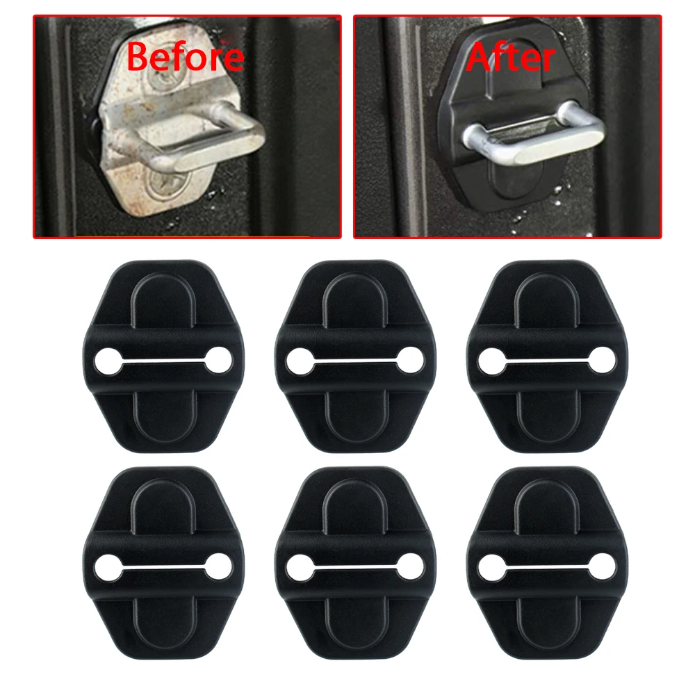 Door Lock Decoration Cover Kits For Jeep Wrangler JL JLU 2018-2020 Door Lock Cover Sticker Auto Parts Accessories Black ABS
