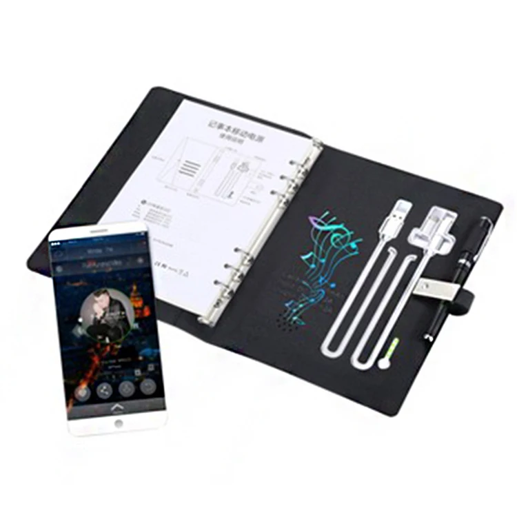 2023 Electronic Diary Smart Wireless Charger Leather Notebook With Power Bank Buy Wireless