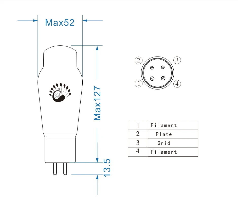 T-037 Psvane Hifi 2a3b真空管替换2a3 2a3c管用于老式hifi音频管放大器