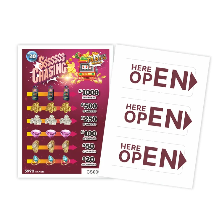 Code Pull Tab Card Factory Coated Paper Pull Tabs Cards 3 Window Find the Same to Win ...