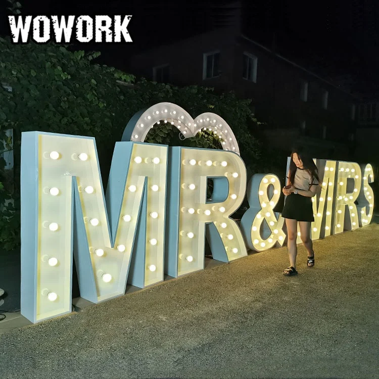 WOWORK fushun metal individual alphabet letter sign wedding party decoration lights for UK, AUSTRALIA, USA and EUROPE