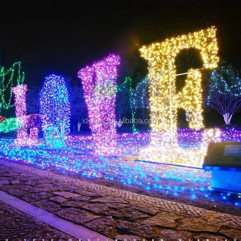 Outdoor 2d Led Rope Light Animated Waving Santa Running Flying Reindeer Sleigh For Commercial