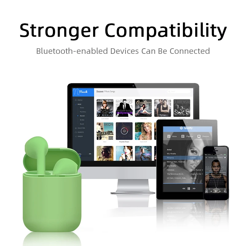 New Products TWS Audifonos I12 Wireless Earphones Inpods I12 headphone With Charging Box In Ear Use for Mobile Phone - ANKUX.COM