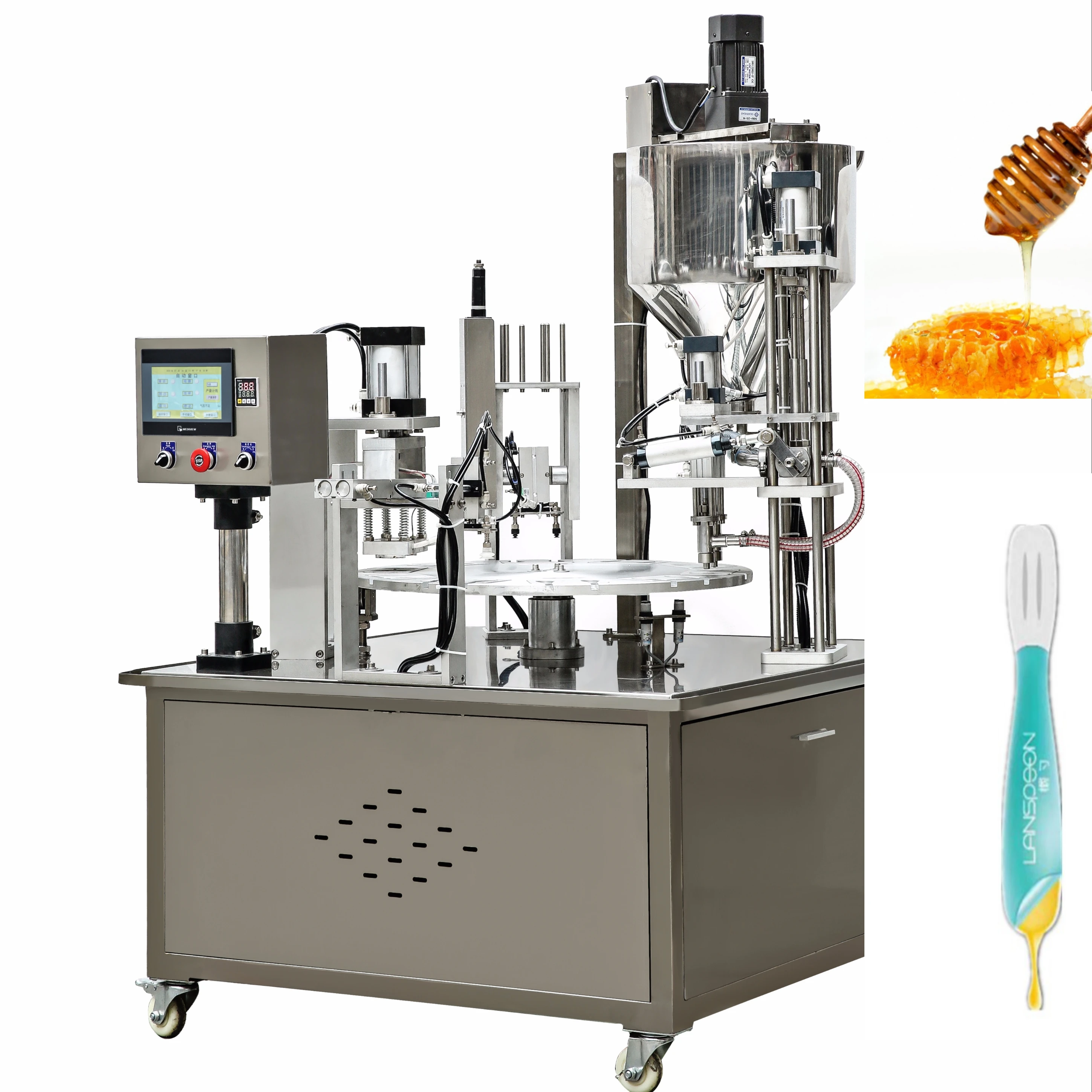 प्लास्टिक पीपी शहद चम्मच मैनुअल सीलिंग मशीन पैकिंग मशीन 62