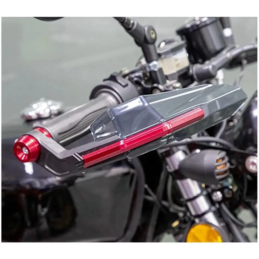 Universal Motorcycle Hand Guards With LED Lights - Windproof Protection With Blue & Yellow Turn Signals