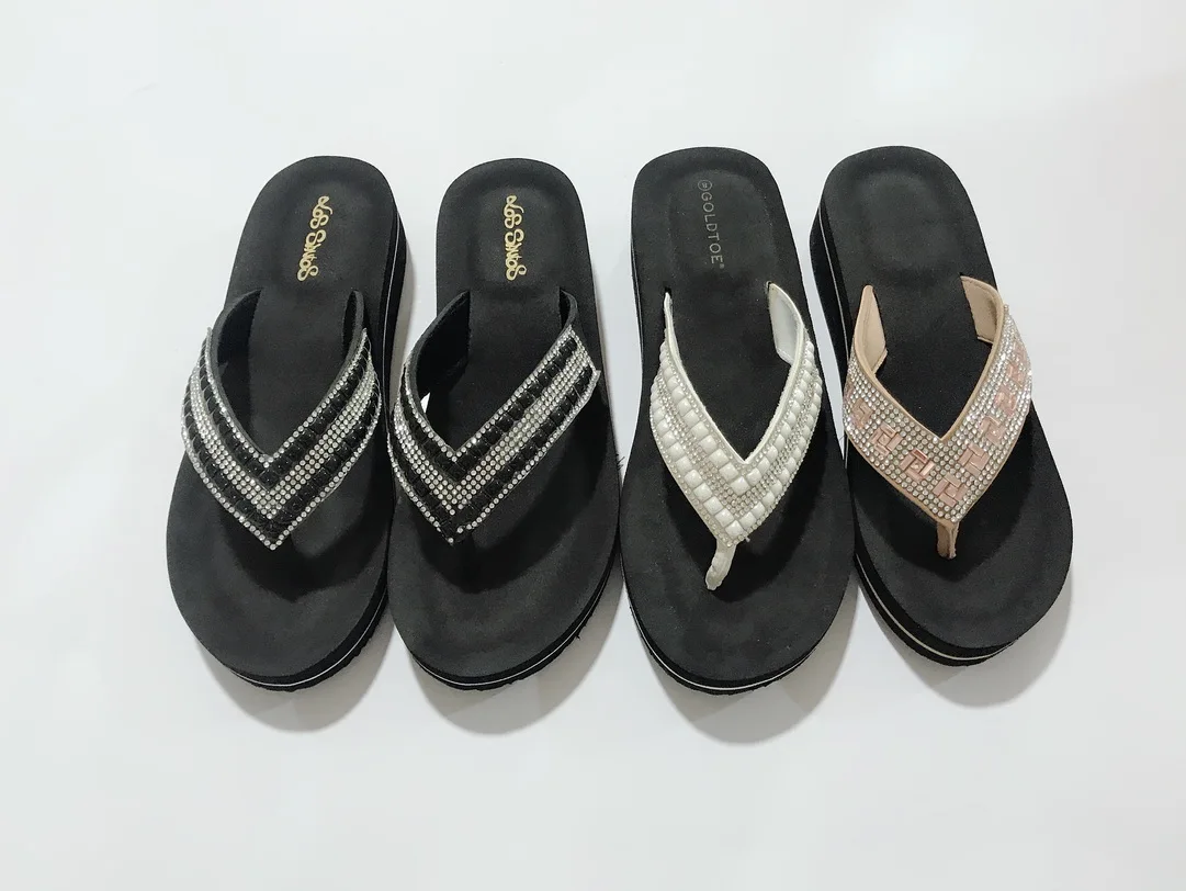 2024 Summer slippers New Fashion Lady High Heel Shoes Wedge Flip Flops