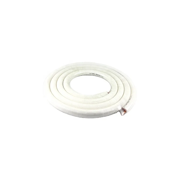 Factory direct sale 1/4+1/2 white PE 9mm ac copper pipe kit 1-50m details