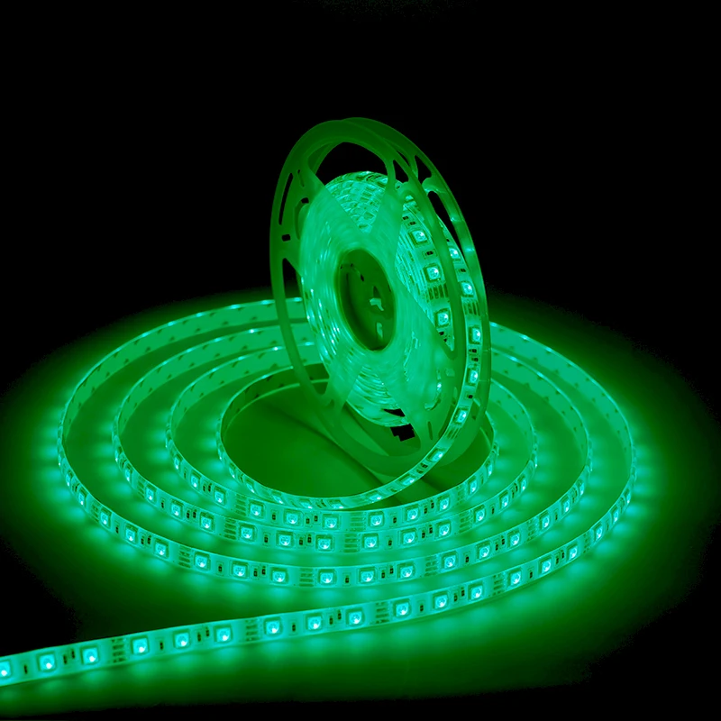 5050 smd 16.4ft/5m 60 LEDs/m Green color  300 LEDs  DC 12V waterproof IP65 white PCB board LED strip lights