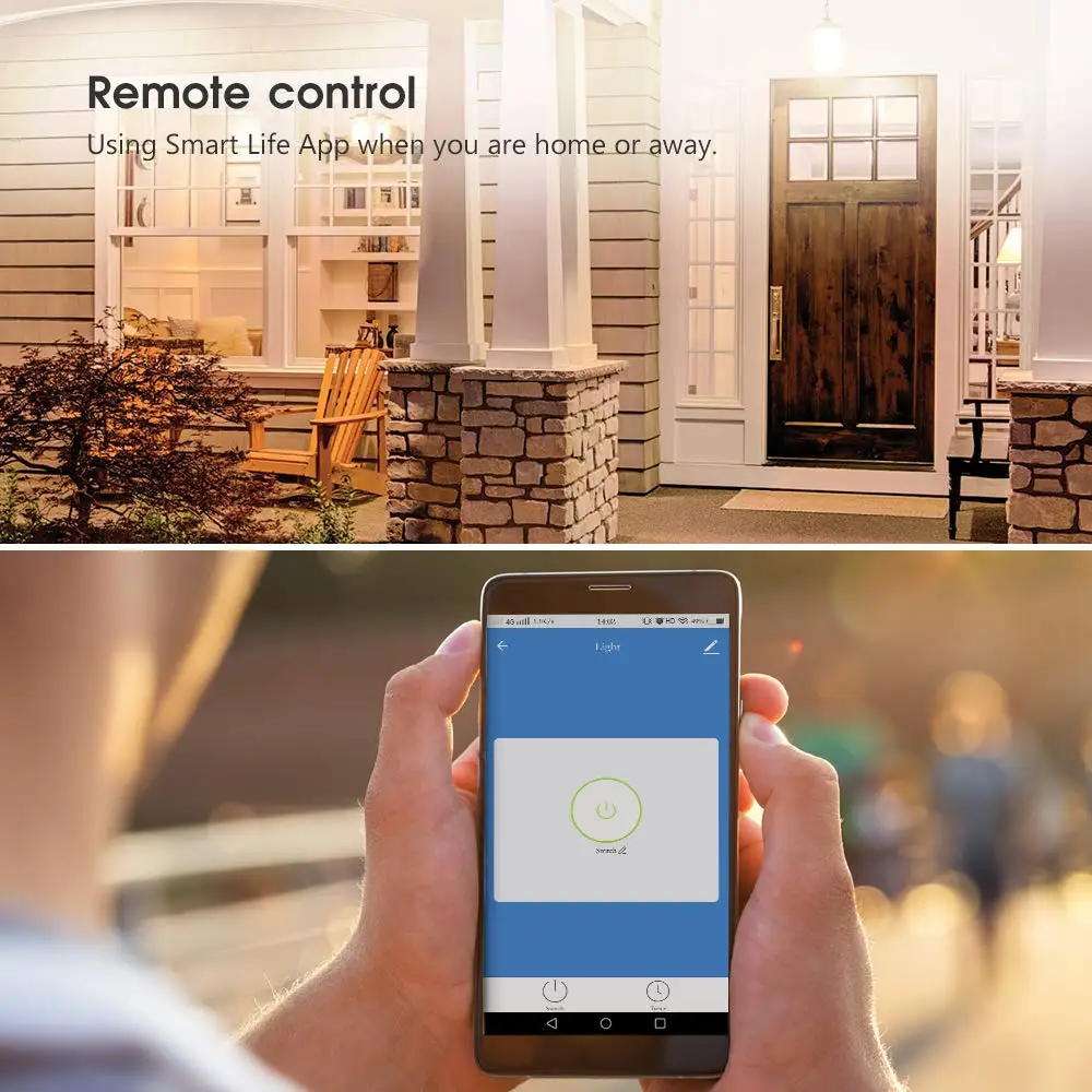One way touch light wall switch triple face cover zigbee smart life switch - ANKUX.COM