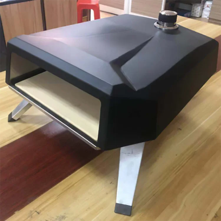 Commercial Black Powder Coated Pizza Oven Cast Iron Burner Portable