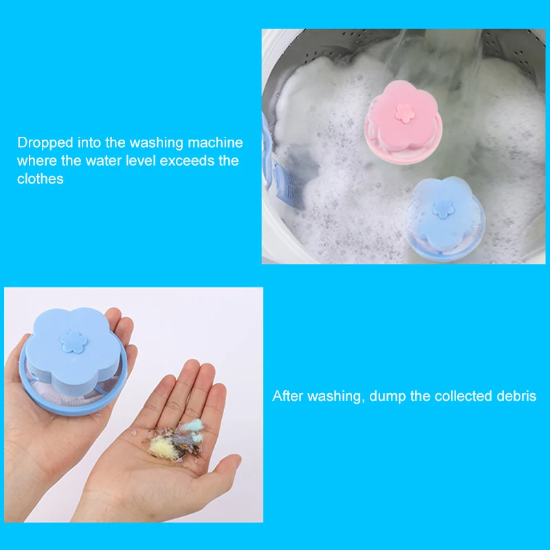 Reusable Laundry Hair Removal Catcher Floating Pet Fur Catcher Cleaning Balls Dirty Fiber Collector Washing Machine Accessories