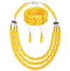 68 + 8 cm 127g Fashion Hand Made African Layered Beads Statement Necklace Earring Sets