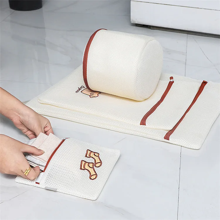Mesh Polyester Netting Laundry Bag Zip Fastening Washing Machine