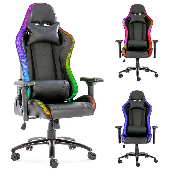Zhejiang Colorful light 4D De Lujo led Silla Gamer Con Luces RGB Gaming Chair