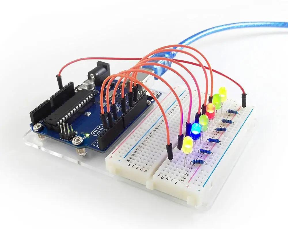 Okystar OEM/ODM UNO R3 + breadboard 400 point + LEDs Starter Learning Kit for arduino