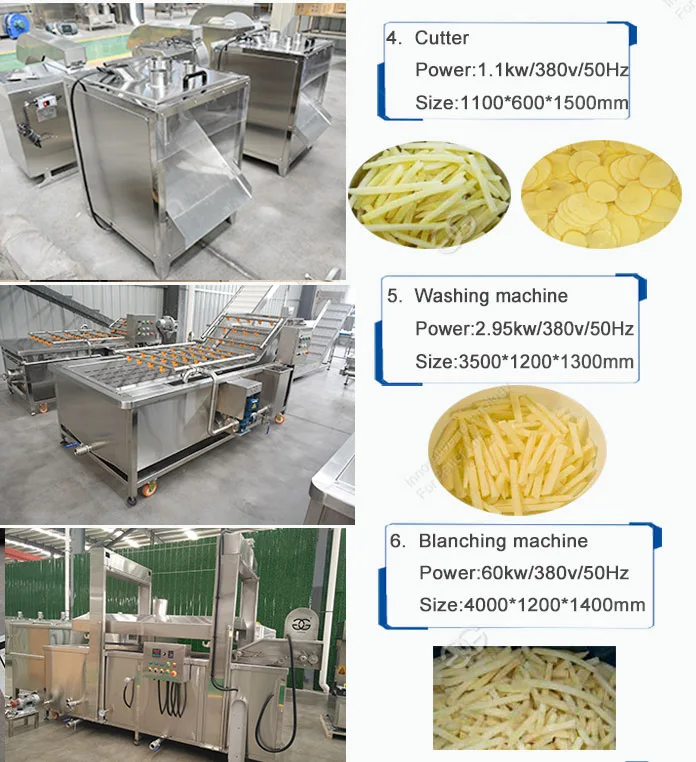 Industrial Automatic Fried Frozen French Fries Maker Potato Crisp Production Line Lays Potato Chips Making Machine for Sale