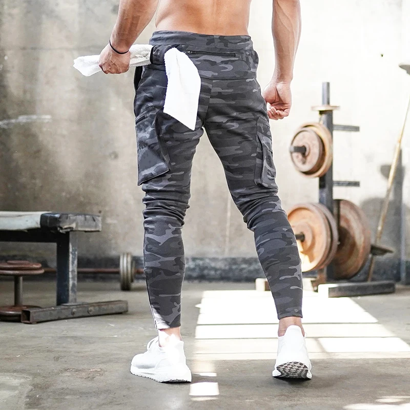 Men's Quick-Dry Camouflage Joggers - Gym & Fitness Workout Cargo Sweatpants, Fitness Bodybuilding Pants