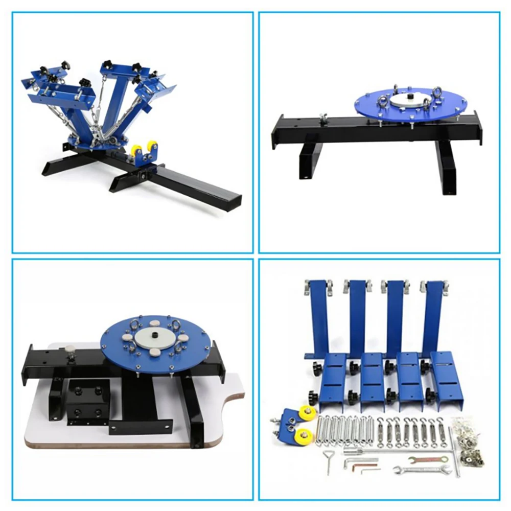 T-shirt  and  Clothes  Print  for  4 Color  and 1 Station  Manual Screen Printing Machine factory