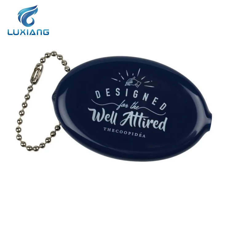 Custom logo Pattern Mini Silicone Coin Purse Oval Rubber Coin Wallet Coin  Holder Purse