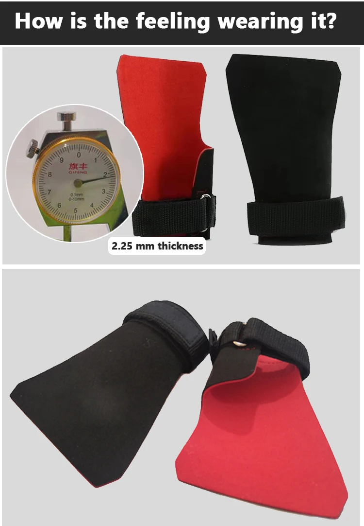 Microfibre leather gymnastics fingerless hand grips for cross fit