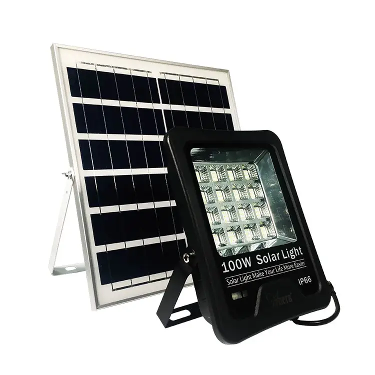 IP65 Waterproof Remote Control 50W 100W Solar Flood light Exterior Billboard Projector Reflector 150W LED Solar Flood Light