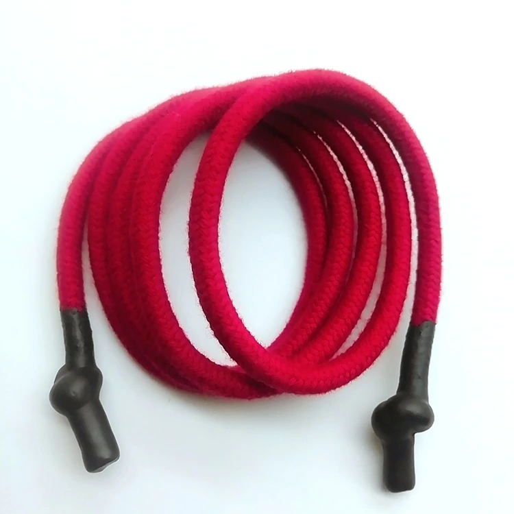 Custom Braided Round Drawstring Cord Silicone Dipped Ends With Knot