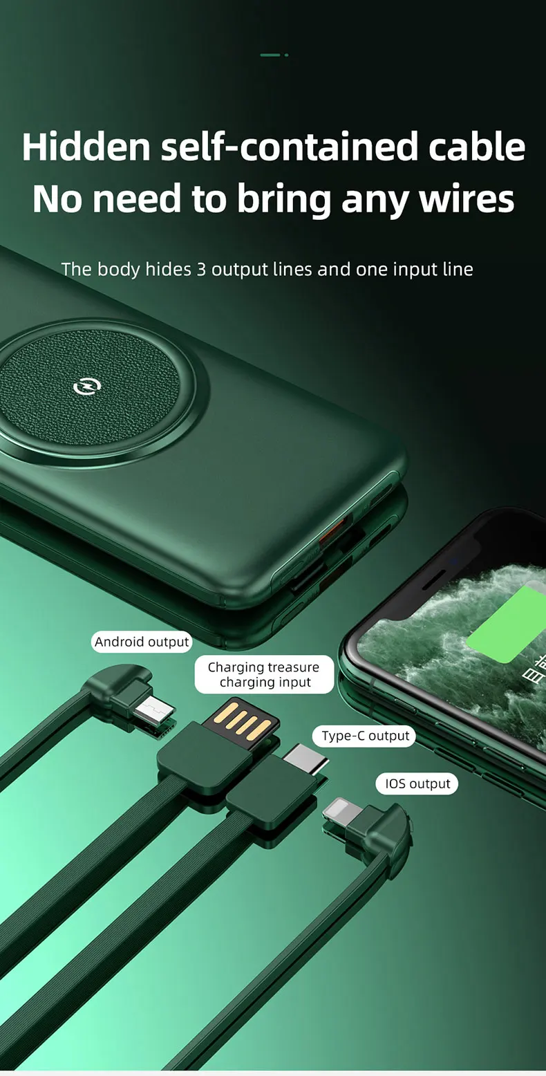 TIMESSamazon best sellers 20000mAh 10000mAh 7 in 1Power Bank 15W Portable wireless Charger with multi port High Speed Charging - ANKUX.COM