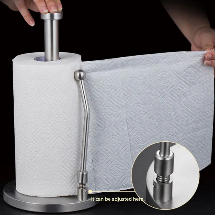 Kitchenwares standing paper roll holder stainless steel paper towel holder