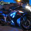 8Pcs Motorcycle LED Light Kit RGB Waterproof Accent Glow Ground Effect Lights with Wireless Dual Remote for Harley Davidson etc