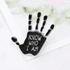 Promotional Items Gifts Letter Hand Metal Safety Enamel Hand Shape Lapel Pin