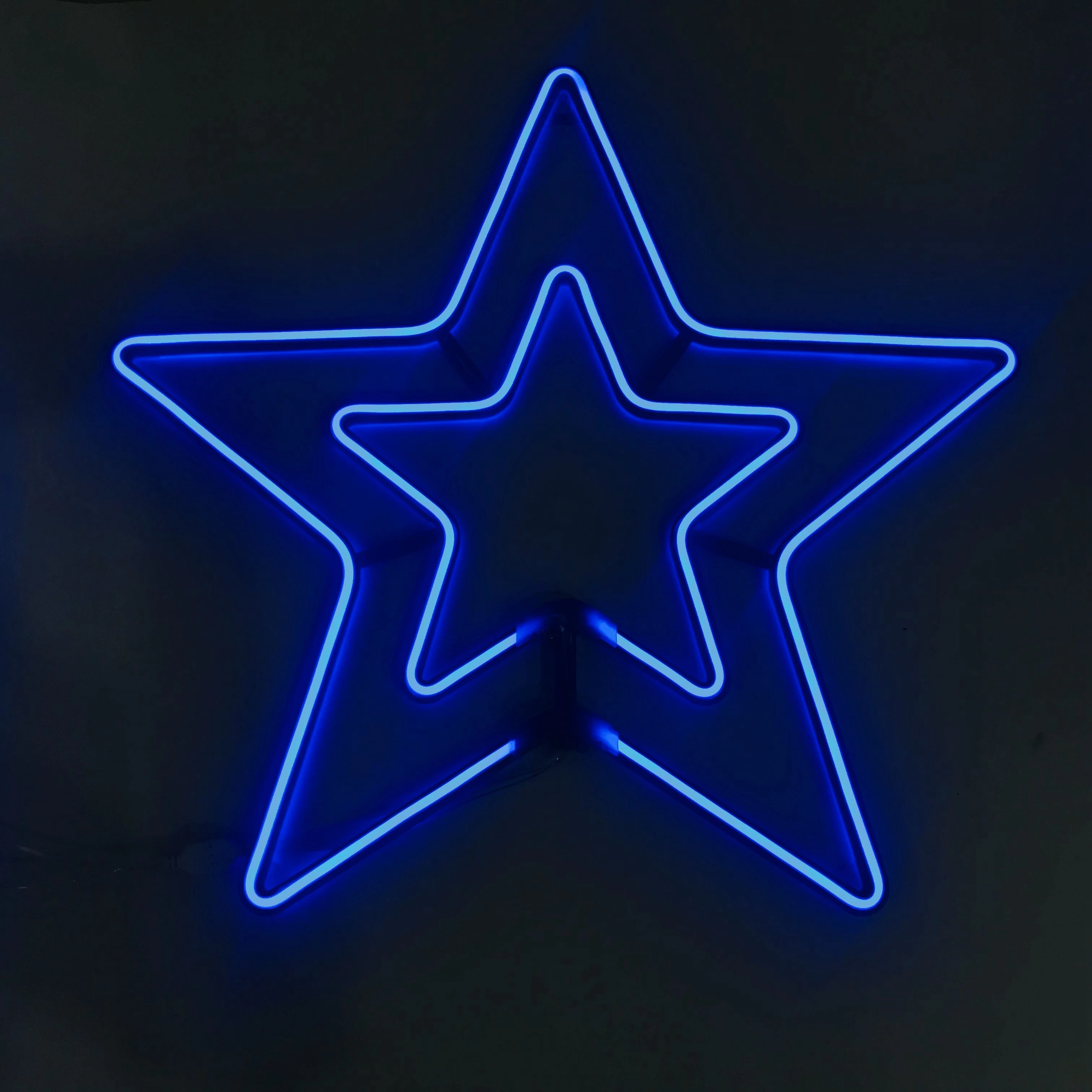 Custom USB Christmas LED Blue Star Neon Decorative Wall Lights For Home Xmas Party
