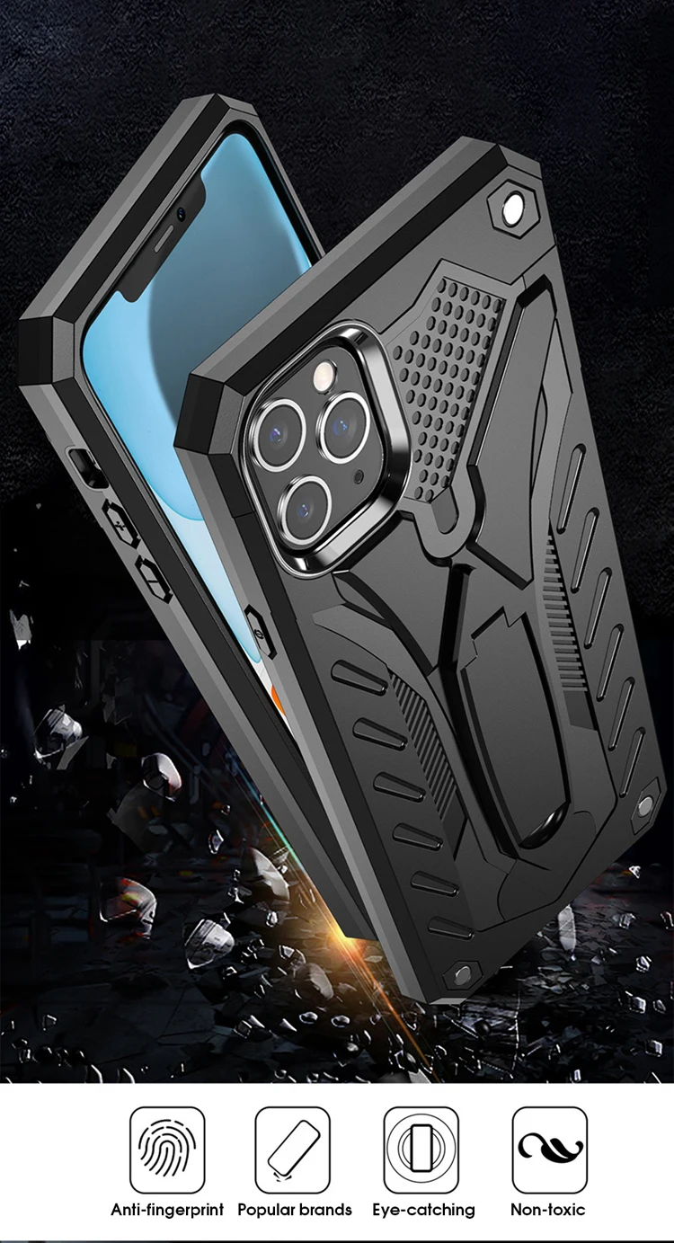 OTAO Flexible Shockproof Holder For Phone Case Cover For iPhone 11 Pro Max 7 XR XS MAX X 8 7 6 6s Plus Coque For iPhone 11Stand